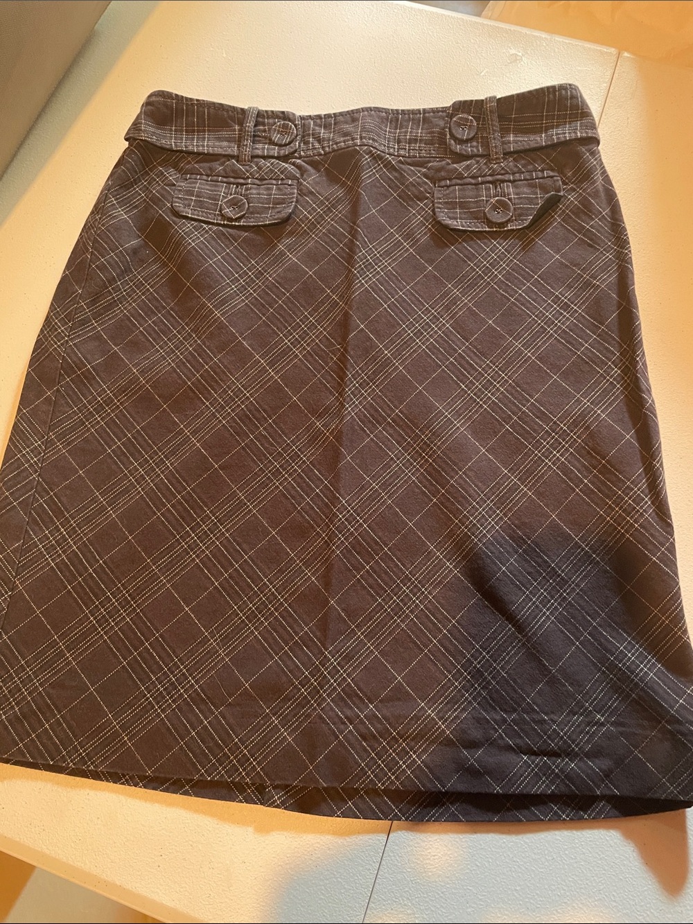Classic Black Plaid A-Line Skirt